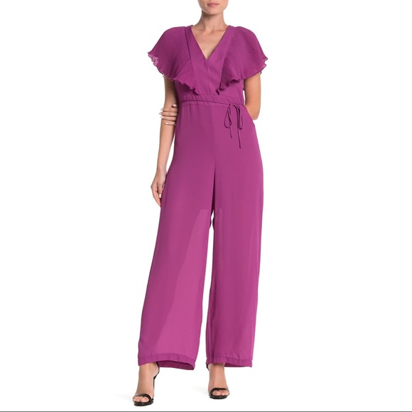 Free People Pants - Free Press Pleated Short Sleeve Tie Back Jumpsuit